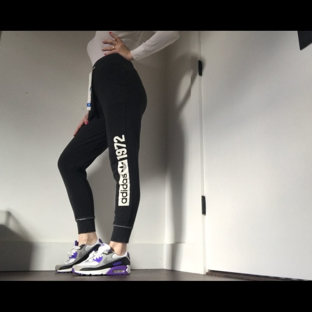 Adidas 1972 Classic Black Sweatpants RARE Y2K Era